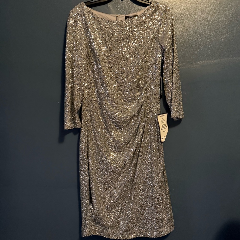 Holiday Silver Sequin Dress NWT by Jessica Howard